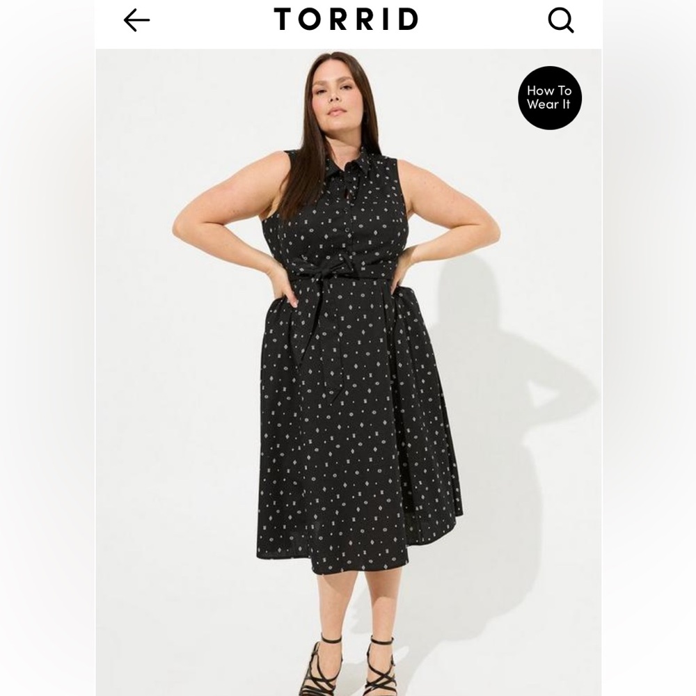 NWT Midi Poplin Collar shirt  Dress